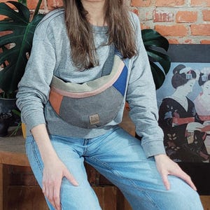 Colorful Canvas Fanny Pack, Zero Waste Crossbody Bag, recycled sling bag