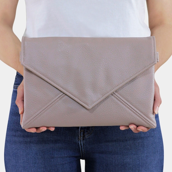 Clutch bag vegan envelope light pink vegan leather bag faux leather purse handbag clutch wedding bridesmaid bag gift