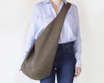 Boho bag - hobo bag purse. Vegan bag | Mother in law gift | Brown hobo purse