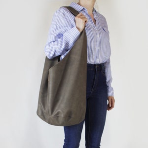 Slouchy marron - sac à main | Cadeau femme | Sac à main hobo
