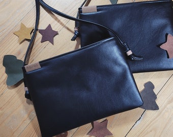Party black crossbody bag, vegan handbag, little purse, evening clutch bag, boho style
