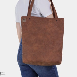 Vegan leather tote bag shopper bag, market bag, big tote bag, fall fashion image 1