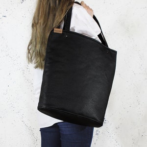 Sac fourre-tout végétalien - Sac shopper - Sac à main décontracté, sac d'école, sac à bandoulière noir