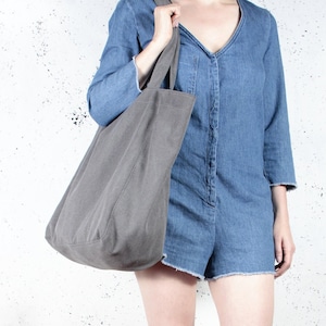 Bolso grande, bolso de lona para el hombro / Algodón, básico, de gran tamaño, para llevar, bolso de trabajo, bolso de mano, monedero / Regalos para empleados / Bolso de mano vegano