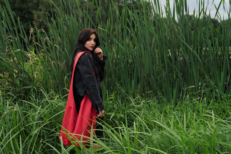 Red Weekender Bag Vegan Bag Red Vegan Crossbody Bag Boho Tote Etsy