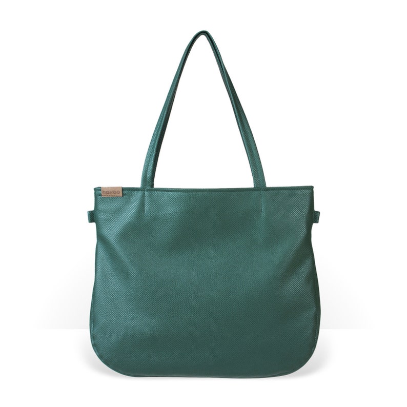 Dark green bag carry on bag computer bag Vegan shoulder | Etsy