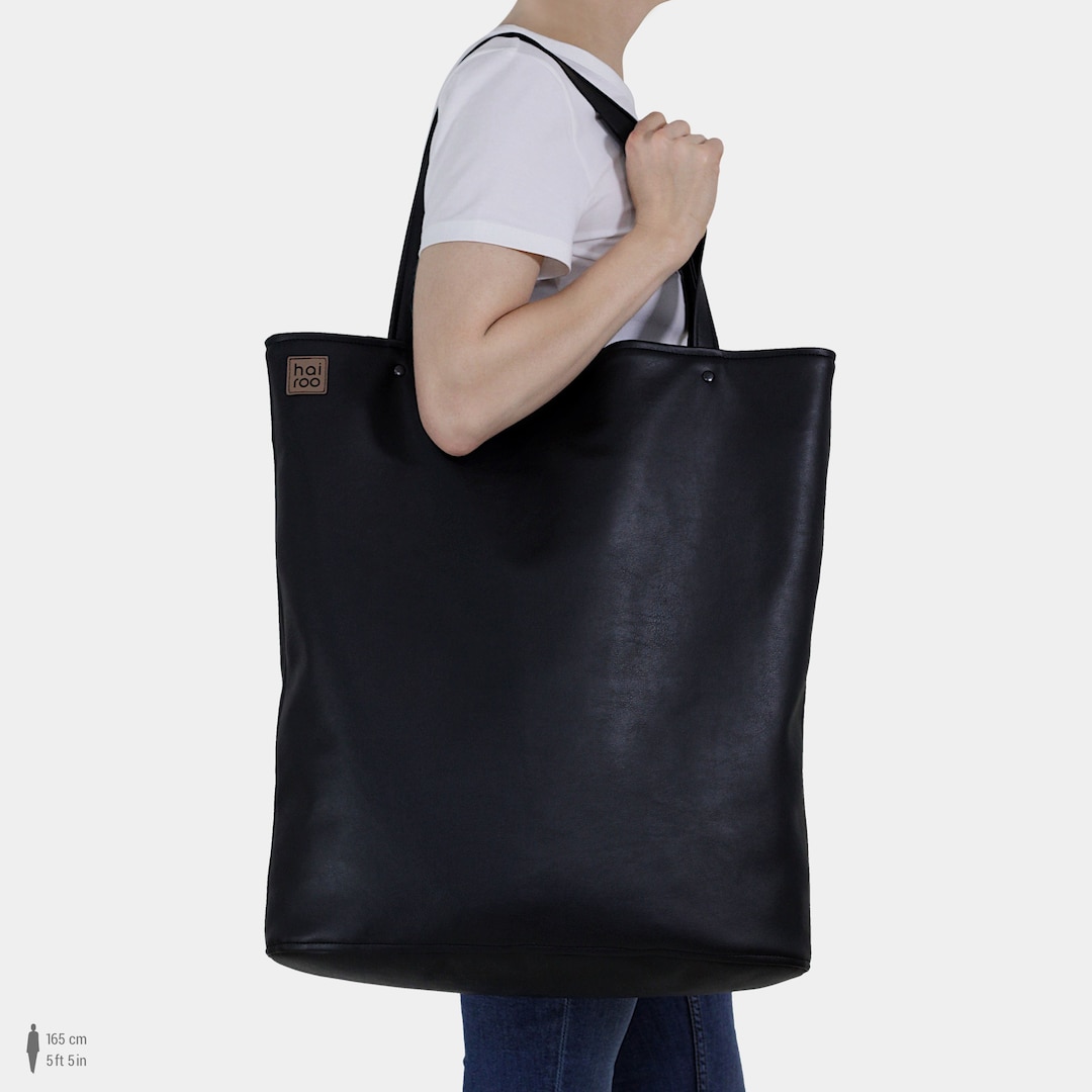  HOXIS Oversize Vegan Leather Tote Women Weekender Bag Shopper  Handbag Travel Purse (Black) : Clothing, Shoes & Jewelry