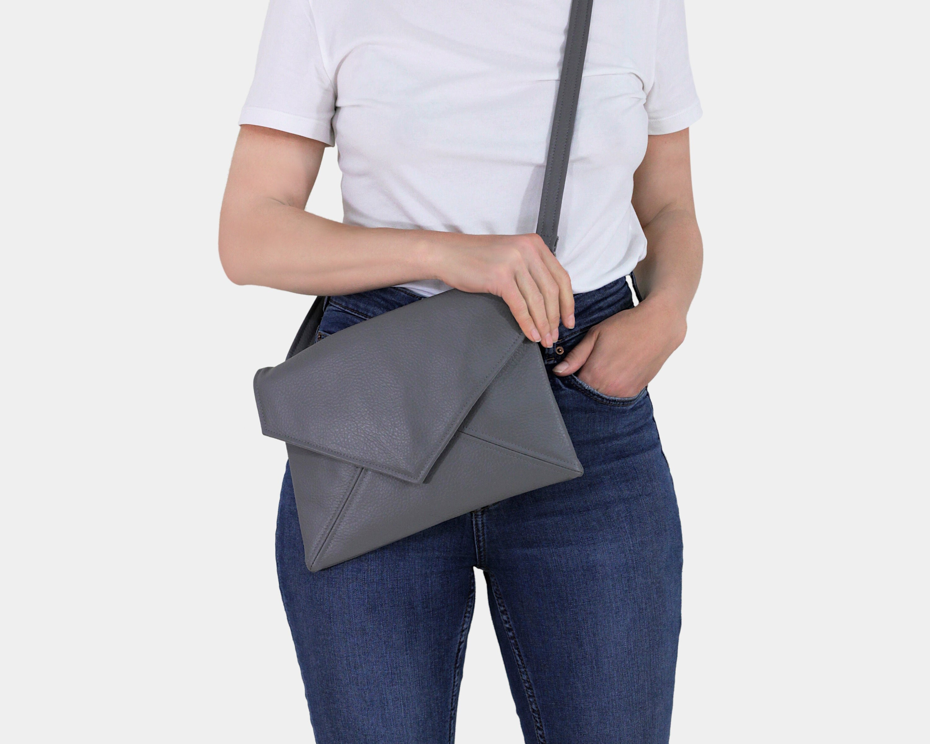 Small grey clutch bag Clearance