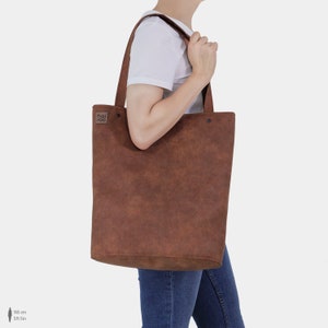 Vegan leather tote bag shopper bag, market bag, big tote bag, fall fashion image 5
