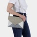 Clutch bag beige, ivory, gray | vegan leather, nubuck, suede | purse, handbag with adjustable strap | Wedding, bridesmaid, evening 