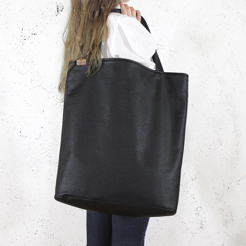 Large Handbag Black Tote Bag College Student Gift | Etsy