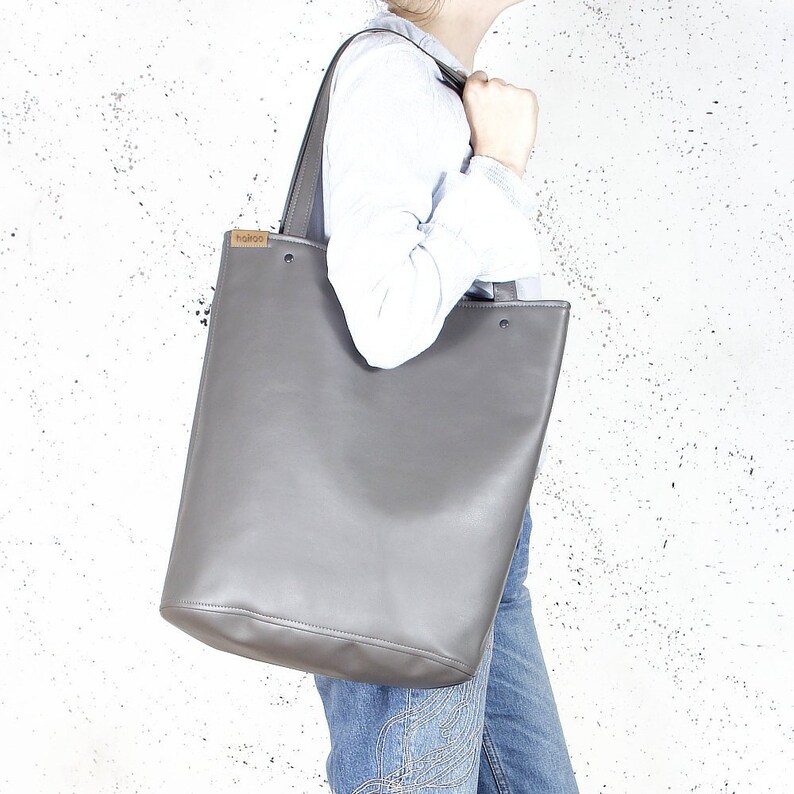 Bolso tote con cremallera bolso casual bolso de tote liso | Etsy