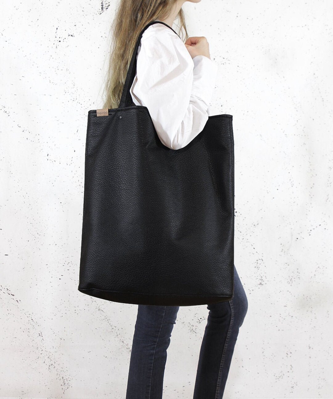 Large Handbag Black Tote Bag College Student Gift - Etsy