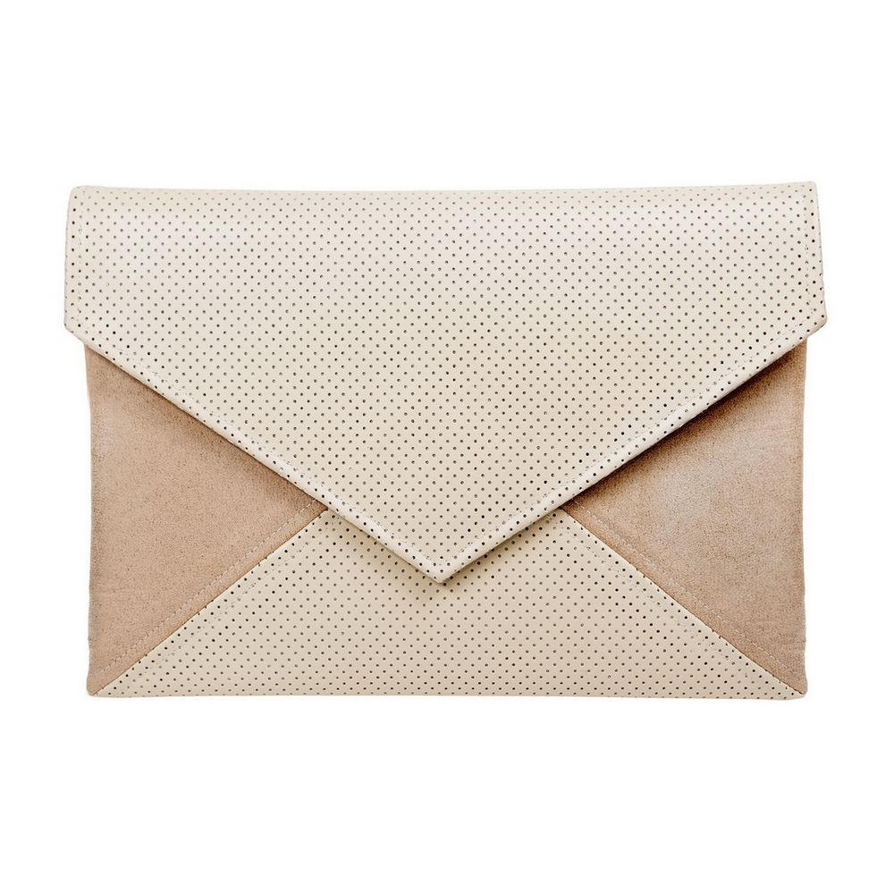 Beige clearance envelope clutch