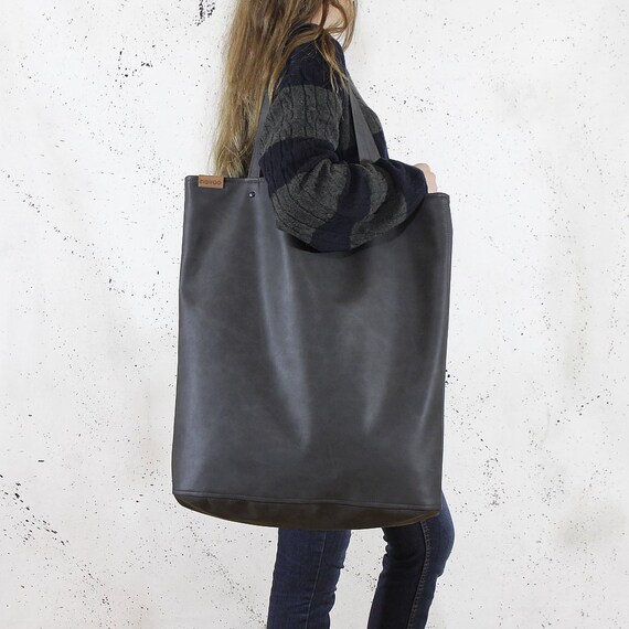 grey large tote bag