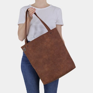 Vegan leather tote bag shopper bag, market bag, big tote bag, fall fashion image 2