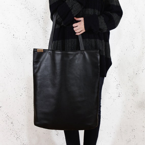 Big black everyday bag Shopper bag shoulder bag Oversized | Etsy