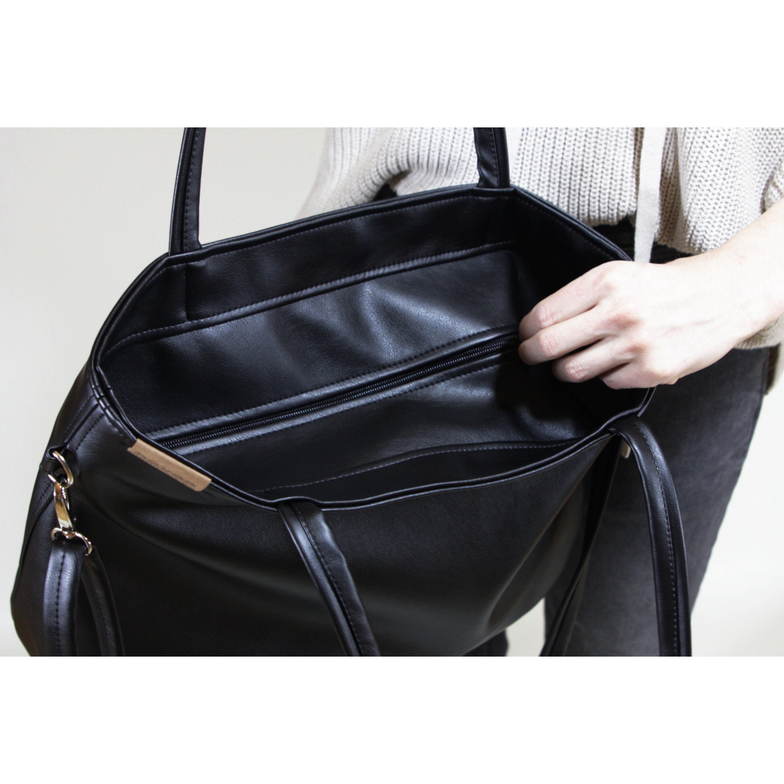 Vegan pu Leather Crossbody Bag purse with guitar strap for women Zipper  Pocket Tote Shoulder Bag……