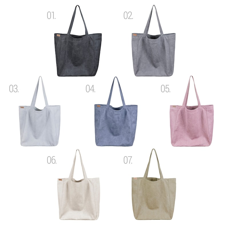 Large Canvas Tote Bag With Zipper Pockets Vegan Work Bag Etsy