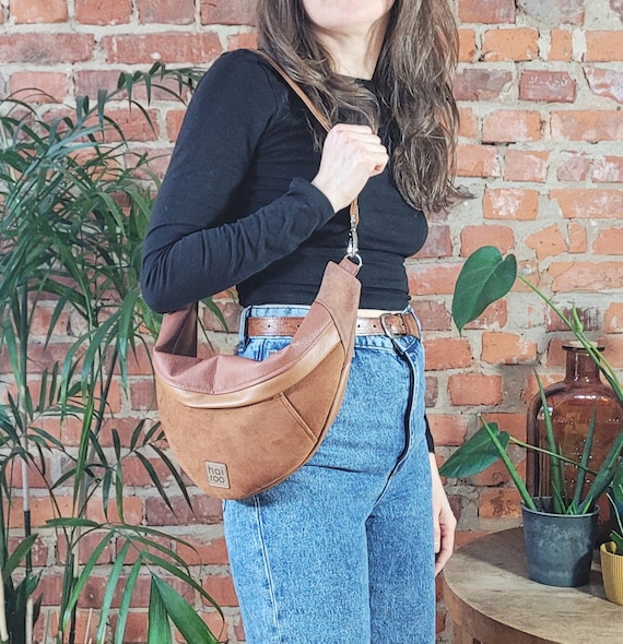 Rusty Fanny Pack Waterproof Eco Suede Sling Bag Eco Leather Dumpling Bag Vintage Style Vegan Bag Waist Bag High Quality Bum Bag Etsy Ireland