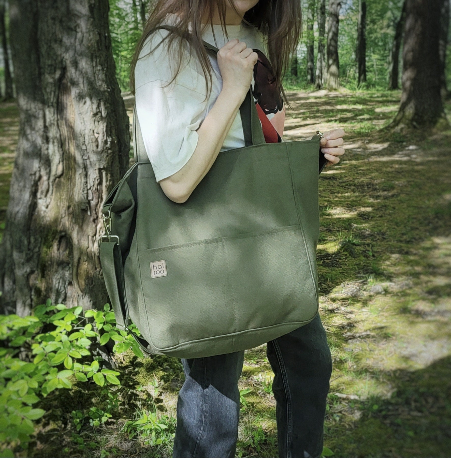 LINGJIONG Borsa di stoccaggio per picchetti da a doppio strato borsa in tela res