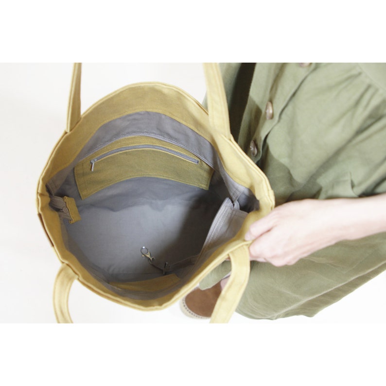 yellow canvas bag