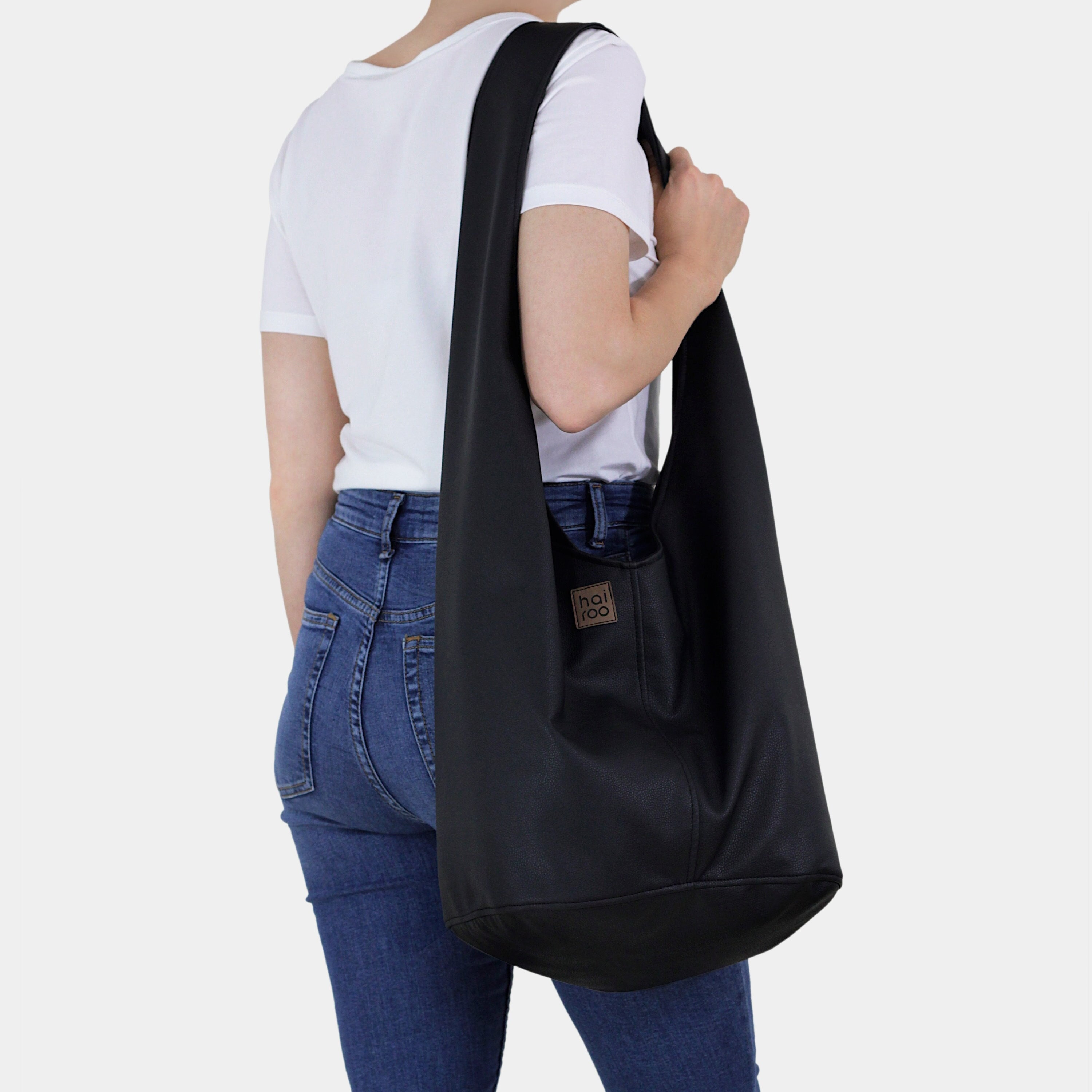 Large Black Hobo Bag Vegan Leather Tote Bag Everyday Carry -  Finland