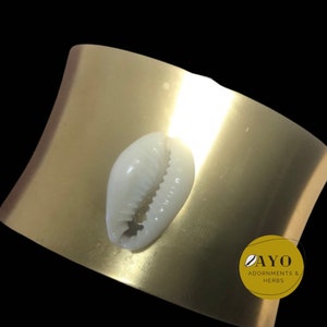 Cowrie Shell Bracelet, Cowrie Shell Cuff, Cowrie Shell Brass Bracelet, Cowrie Shell Brass Cuff,