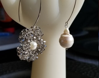 Assymetrical Baroque Pearl's Earrings