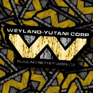 Weyland-Yutani Corp. Logo Sticker | Alien Movies | Weyland Corporation | Movie Stickers | Yutani Corporation | Pop Culture Stickers (Yellow)