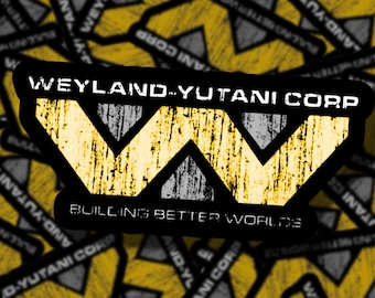 Weyland-Yutani Corp. Logo Sticker | Alien Movies | Weyland Corporation | Movie Stickers | Yutani Corporation | Pop Culture Stickers (Yellow)