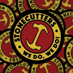 Steinmetz Logo | Die Simpsons Aufkleber | Die Simpsons | Retro 90er Jahre | Die klassischen Jahreszeiten Lustige SIMPSONS Referenzen