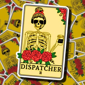 Carta del Tarot del Despachador / Pegatinas del Despachador del 911 / Pegatina del Tarot / Regalos para el Despachador del 911 / Primeros Auxilios / Regalos para la Semana de las Telecomunicaciones