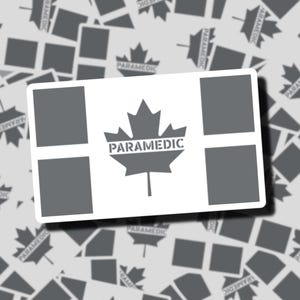 Paramedic Canadian Flag Stickers (GREY) | Paramedic Stickers | EMS Decals | EMS Stickers | First Responders | WYE911