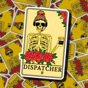 Dispatcher Tarot Card | 911 Dispatcher Stickers | Tarot Card Sticker | 911 Dispatcher Gifts | First Responders | EMS Stickers | WYE911