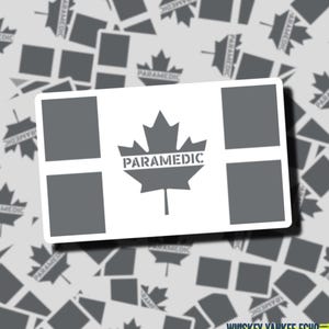 Sanitäter Kanadische Flagge (Grau) | Sanitäter Aufkleber | EMS Abziehbilder | EMS Aufkleber | Ersthelfer | EMT Geschenke | Sanitäter Sticker