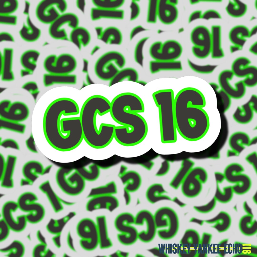 GCS 16 (green) | EMS Sticker | EMT | First Responders | Paramedic Gifts ...
