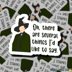 Oh, ik heb een aantal dingen die ik wil zeggen | Harry Potter-stickers | Harry Potter-films | Retro jaren 90 | Baby's uit de jaren 80 | Citaat van professor McGonagall