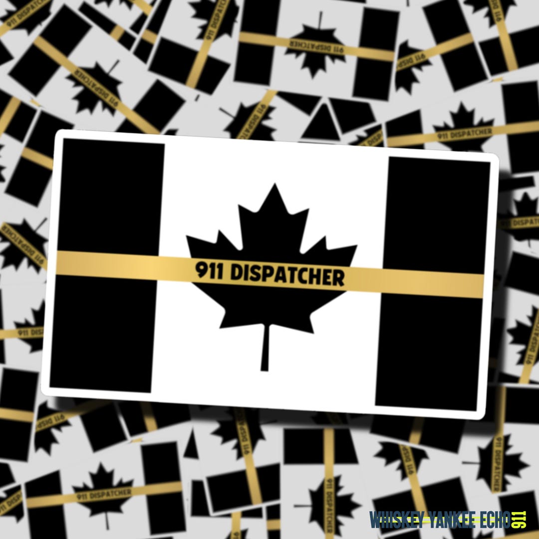 911 Dispatcher Canadian Flag (black) | 911 Dispatcher Sticker ...