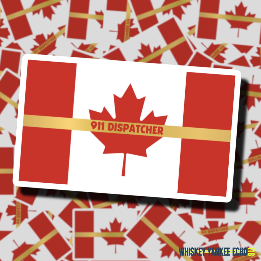 911 Dispatcher Canadian Flag (red) | 911 Dispatcher Stickers | Fire ...