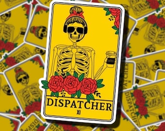 Dispatcher Tarot Card | 911 Dispatcher Stickers | Tarot Sticker | 911 Dispatcher Gifts | First Responders | Telecommunications Week Gifts