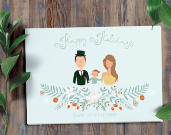 Family Winter Happy Holidays Greeting Card // Personalized Gifts // Unique Gifts // Last Minute Gift // Last Minute Holiday Card