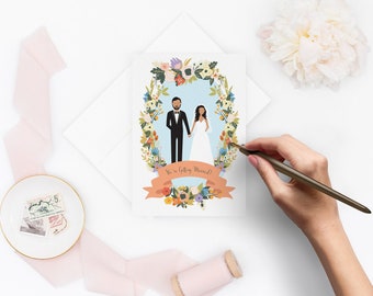 Hispanic, Latin, Latinx Spring Botanical Flowers Illustrated Couples Wedding Invites /// Editable PDFs /// DIY Wedding Invites