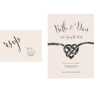 Tying the Knot Painted Wedding Invitations image 1