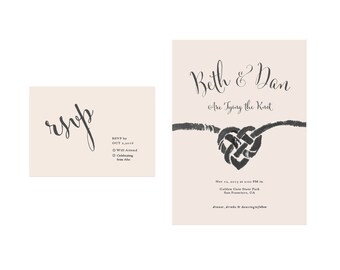 Tying the Knot Painted Wedding Invitations