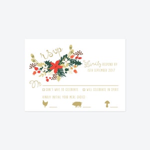 Christmas Forest Celebration Wedding Invitation Suite // Couples Portrait // Printable Wedding Invites // DIY Wedding Invites image 3