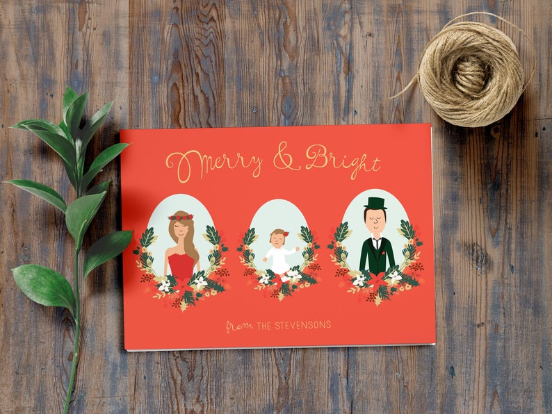 Last Minute Christmas Gift Printable Family Portraits // Personalized Gifts // Christmas Gifts image 3