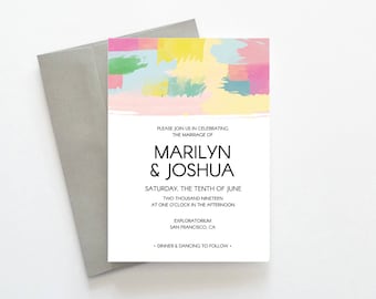 It's a Mod, Mod World - DIY Wedding Invitation // Mid-Century Modern Wedding Invitation // Printable Wedding Invites / Editable PDF Template