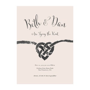 Tying the Knot Painted Wedding Invitations image 2