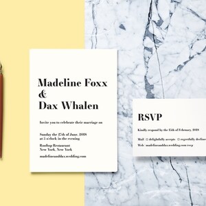 Typist Modern Wedding Invitation Suite// Modern and Contemporary Wedding Invitation Suite // Printable Wedding Invites image 1